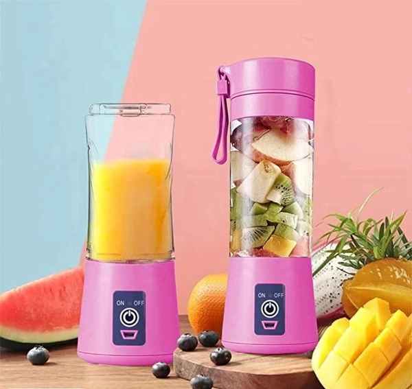 Portable Electric USB Juice Maker Bottle | Blender Grinder Mixer | Rechargeable Bottle with 6 Blades