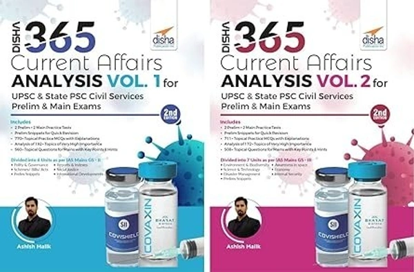 Disha 365 Current Affairs Analysis Vol. 1 & 2 for UPSC & State PSC Civil Services Prelim & Main Exams 2nd Edition 9789390711192