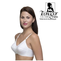 Teenager Bra 100 % Cotton Lycra Strap - 110 D, White