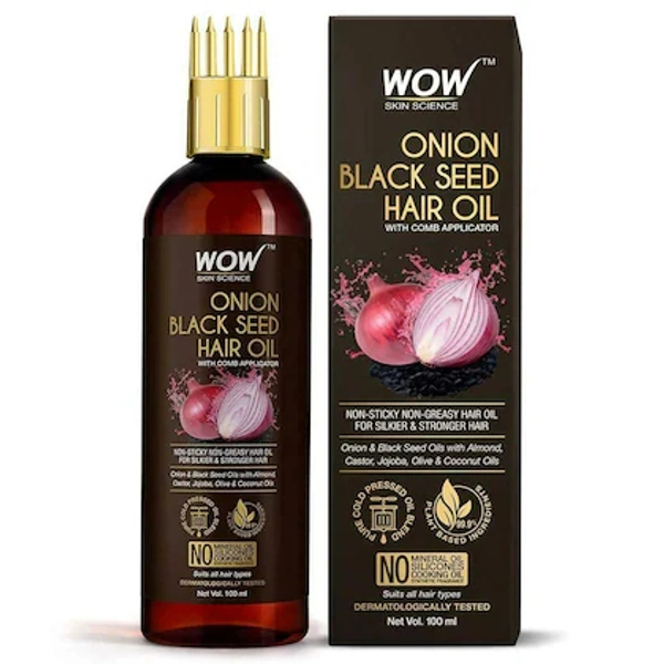 Wow Skin Science Onion Black Seed Hair Oil  - 100 Ml