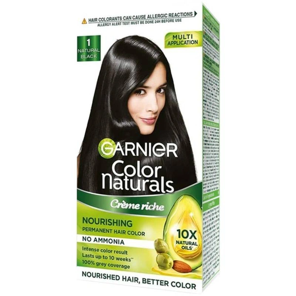 Garnier Color  Natural Cream Riche Hair Color - 60 GM, 1 Natural Black