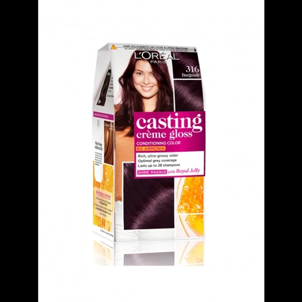 Loreal Paris Casting Cream Gloss Conditioning Color No Ammonia Hair Color - 24 Ml, 316 Burgundy
