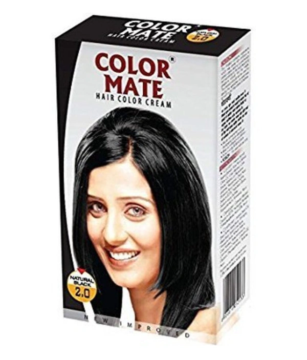 Color Mate Hair Color Cream - 65 Ml, Natural black 2.0