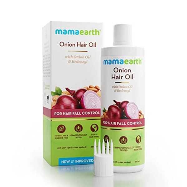 Mamaearth Onion Hair Oil With Onion Oil & Redensyl For Hair Fall Control - 150 Ml