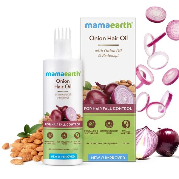 Mamaearth Onion Hair Oil With Onion Oil & Redensyl For Hair Fall Control - 50 Ml