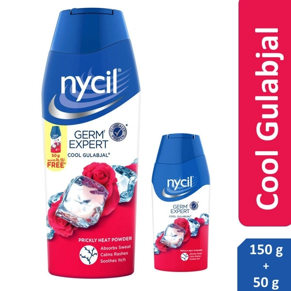 Nycil Germ Expert Cool Gulabjal 50gm Free - Gulab Jal, 150 GM+50 GM