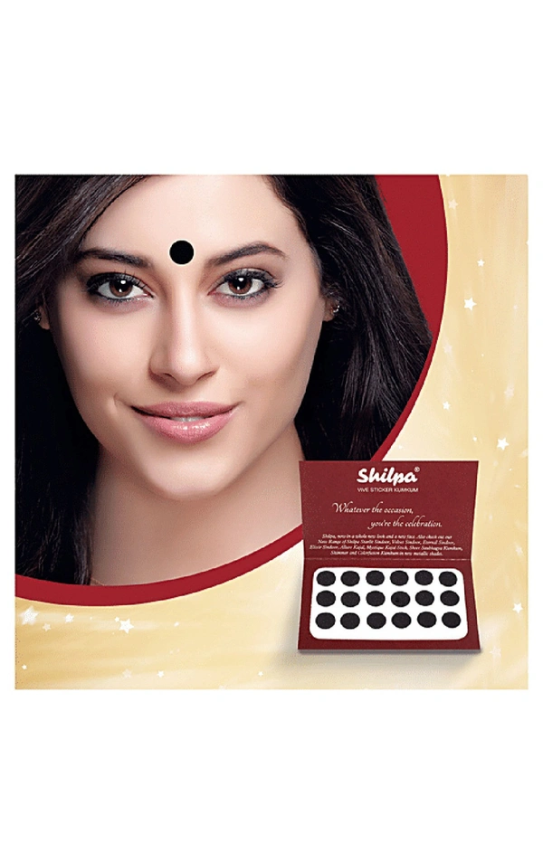 Shilpa Gold Sticker Kumkum Bindi  - Deep Red, 8