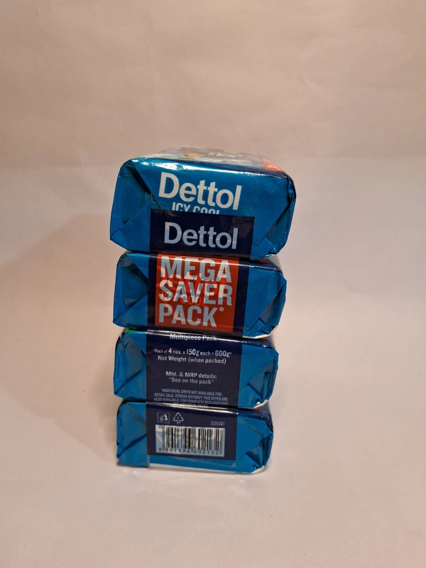 Dettol Icy Cool Mega Removes 99.9% Body Odour Causing Germs 2x Menthit - 1 Pack 4x100 GM