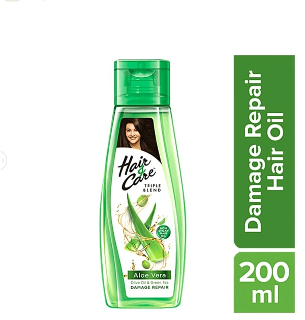 Hair Care Triple Blend Non- Sticky Hair Oil-for Damage Repair, Aloe Vera, Olive Oil & Green Tea,  - 200 Ml