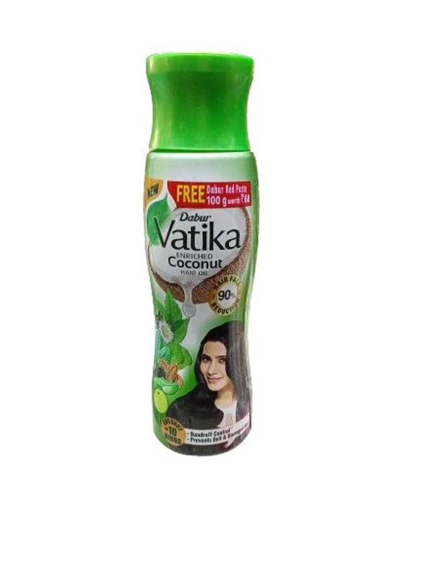 Vatika Dabur Vatika Enriched Coconut Hair Oil (Free Dabur Red Toothpaste 100g) 300 Ml - 300 Ml