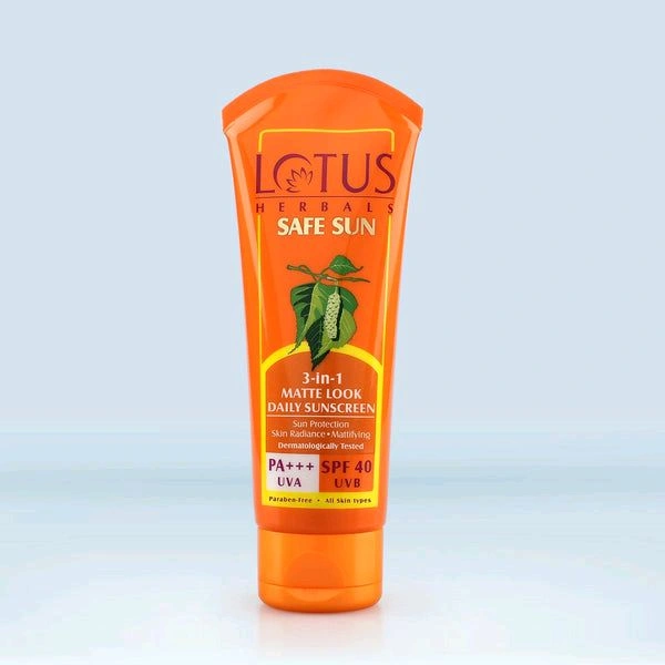 Lotus Safe Sun (3-in-1) Matte Look Daily Sunscreen(Spf-40) - 50 GM