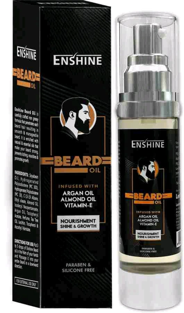 Enshine Beard Oil Infused With argan Oil Almond Oil Vitamin E  - 50 Ml