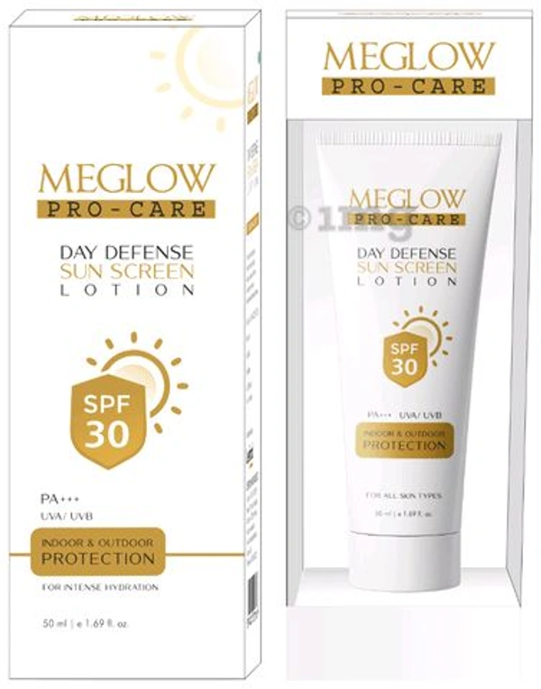 Meglow Pro- Care Day Defense Sun Screen Lotion (Spf-30 Pa++) - 50 Ml
