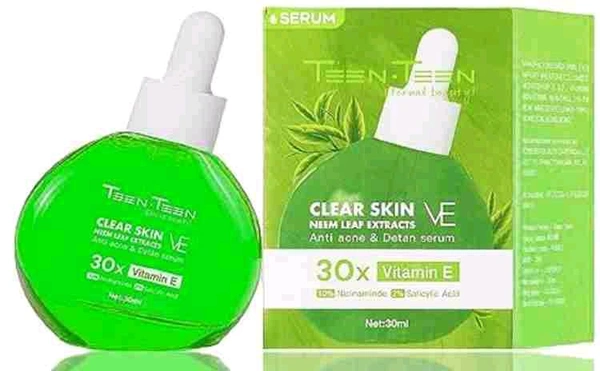 Teen Teen Clear Skin VE Neem Leaf Extracts Anti Acne & Detan  Serum(30x Vitamin E) - 30 Ml