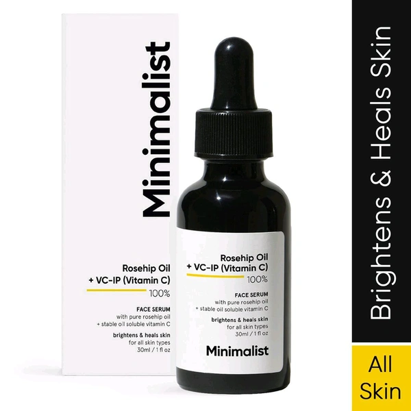 Minimalist Rosehip Oil + VC - IP ( Vitamin C) 100% Face Serum  - 30 Ml