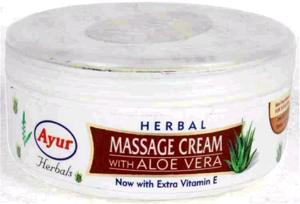 Ayur Herbals Massage Cream With Aloe Vera Vitamin E  - 80 Ml