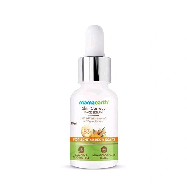 Mamaearth Skin Correct Face Serum with 10% Niacinamide and Ginger Extract for Acne Marks and Scars - 15 Ml