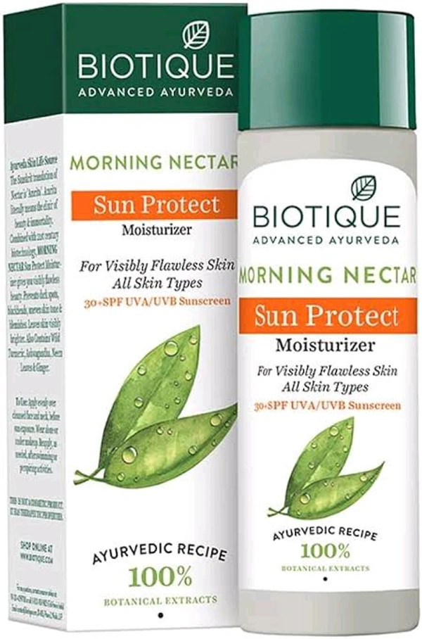 Biotique Morning Nectar Sun Protect Moisturizer SPF 30 UVA/UVB Sunscreen - 120 Ml