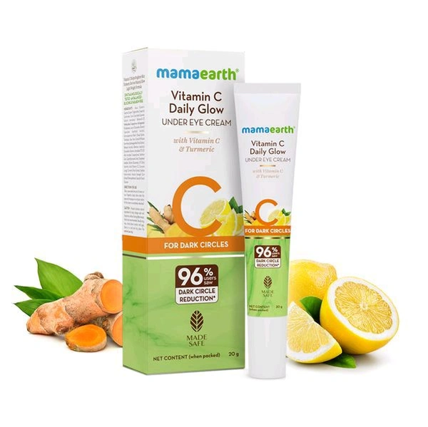 Mamaearth Vitamin C Daily Glow Under Eye Cream with Vitamin C & Turmeric for Dark Circle - 20 GM