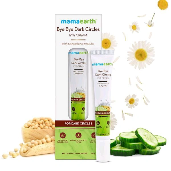 Mamaearth Bye Bye Dark Circles Eye Cream with Cucumber and Peptides for Dark Circles - 20 GM