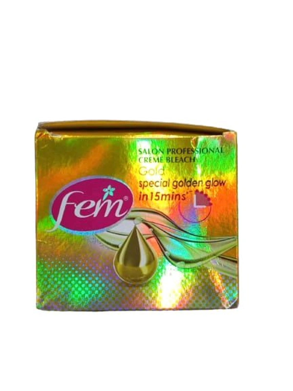Fem Salon Professional Creme Bleach Gold Special Golden Glow 24k Gold Dust - 212 GM