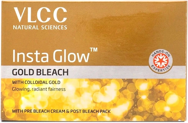Vlcc Insta Glow Gold Bleach With Colloidal Gold Glowing, Radiant Fairness - 402 GM