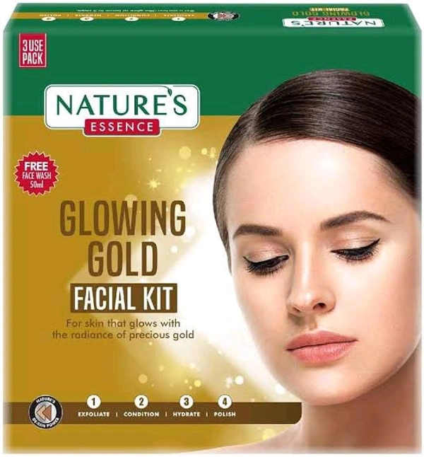 Nature,S  Nature ,S Glowing Gold Facial Kit (50 Ml Free Face Wash) - 60 GM