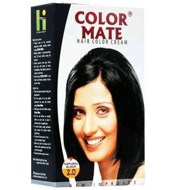 Colour Mate Hair Colour Cream Natural Black 2.0 - 65 Ml