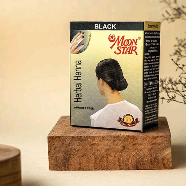Moon Star Black Herbal Henna, Normal Hair - 60 Gm