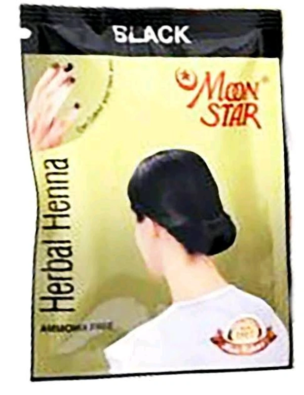 Moon Star Black Herbal Henna, Normal Hair - 10 GM