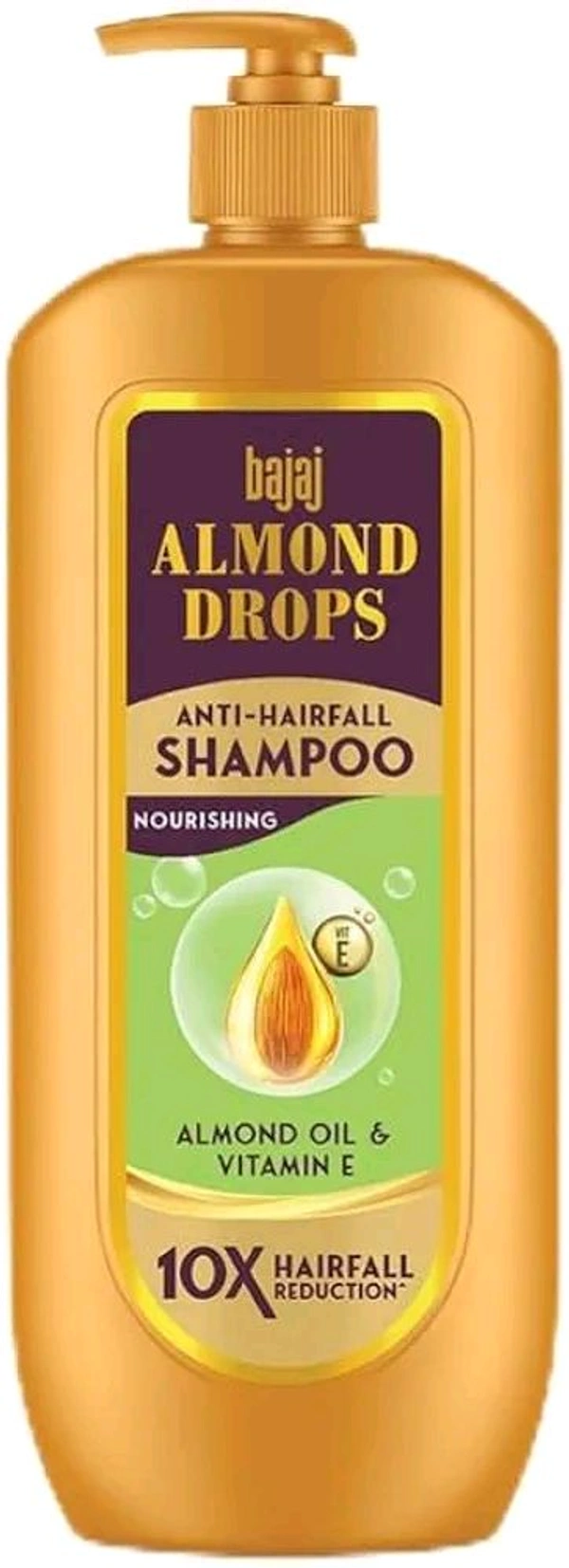 Bajaj Almond Drops Anti Hairfall Shampoo with Almond Oil & Vitamin E | For 10X Hairfall Reduction* & Soft, Shiny Hair - 340 Ml
