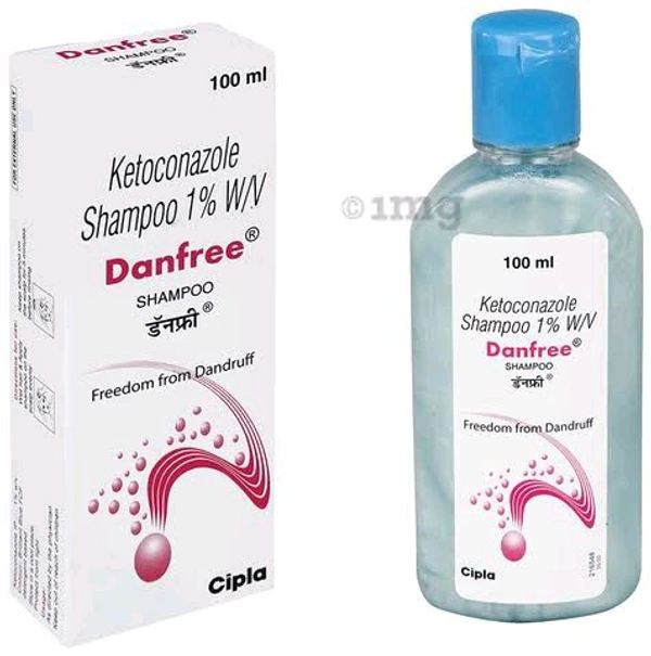 Danfree ketoconazole shampoo 1%w/v danfree shampoo Freedom From Dandruff Cipla - 100 Ml