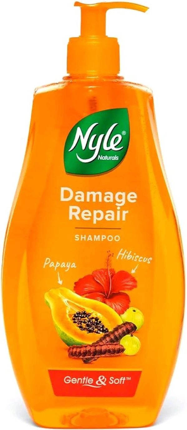 Nyle Naturals Damage Repair Shampoo Papaya Hibiscus Gentle & Soft - 400 Ml