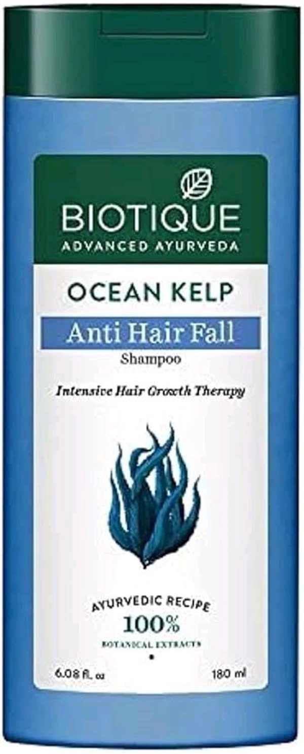 Biotique Biotique Ocean Kelp Anti Hairfall Shampoo | Intensive Hair Growth Therapy| Ayurvedic Recipe 100% Botanical Extracts - 180 Ml