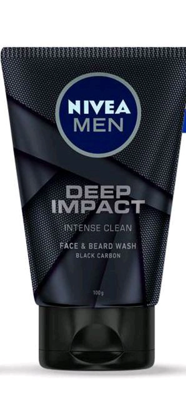 Nivea Men Deep Impact Itense Clean Face & Beard Wash Black Carbon - 50 GM