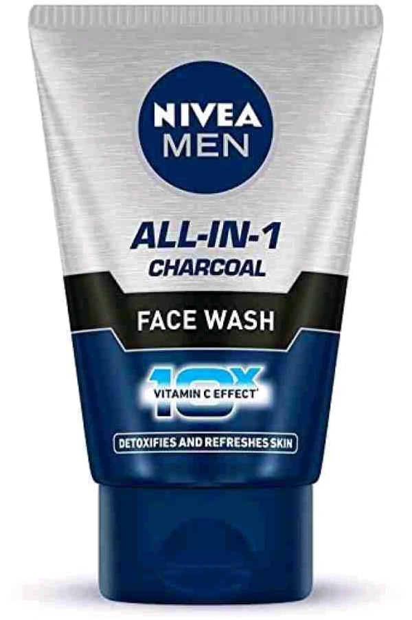 Nivea Men All-in- 1 Charcoal Face Wash  - 50 GM