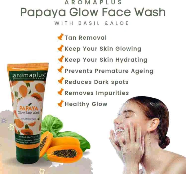 Aromaplus Papaya Glow Face Wash  - 60 Ml