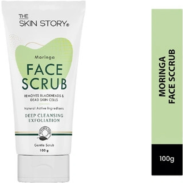 Skin Story  The Skin Story Moringa Face Scrub Removes Blackheads Dead Skin Cells  - 100 GM