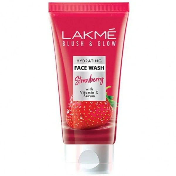 Lakme Blush & Glow Hydrating Face Wash Strawberry With Vitamin C Serum  - 50 GM