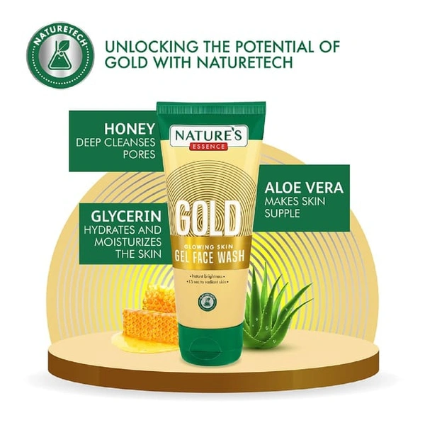 Nature,s Essence Gold Glowing Skin Gel Face Wash  - 100 Ml