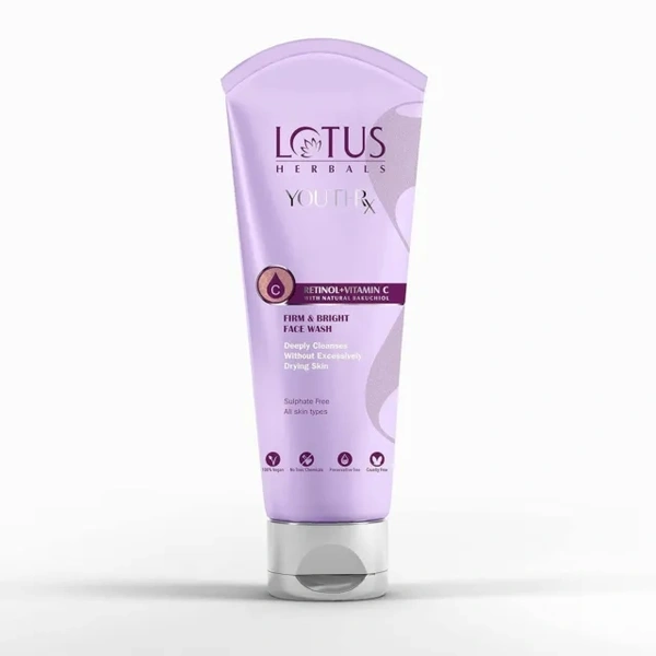 Lotus Herbals Youthrx Retinol+Vitamin C With Natural Bakuchiol Firm& Bright Face Wash  - 100 Ml