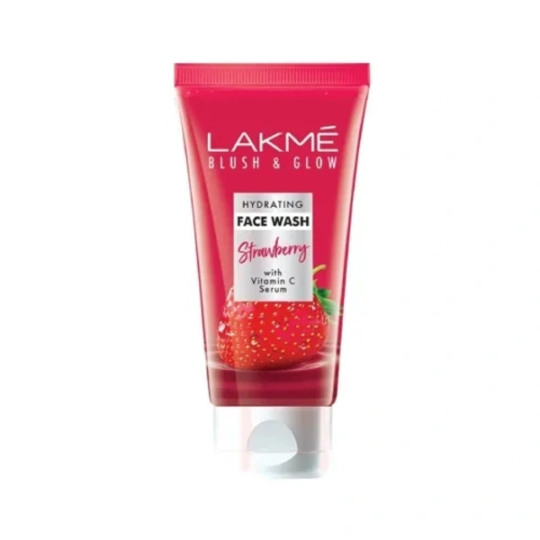 Lakme Blush & Glow Hydrating Face Wash Strawberry With Vitamin C Serum  - 100 GM