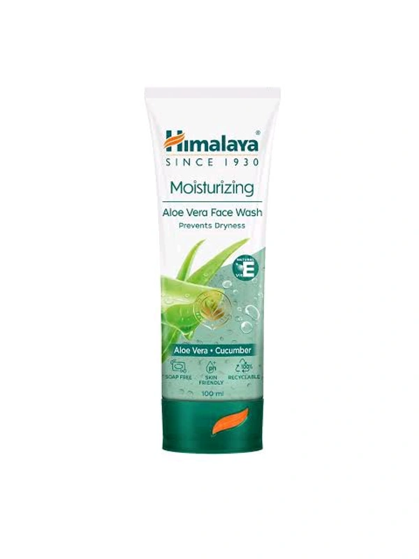 Himalaya Since 1930 moisturizing Aloe Vera Face Wash Prevents Dryness Natural Vitamin E  - 100 Ml