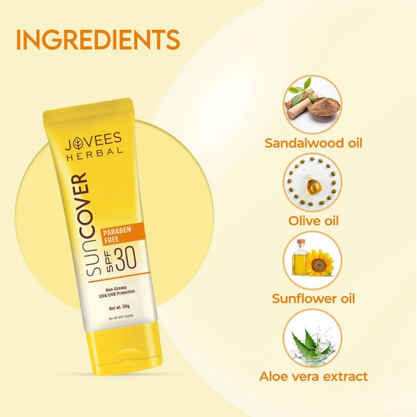 Jovees Herbal Suncover Paraben Free Spf 30  - 50 Gm