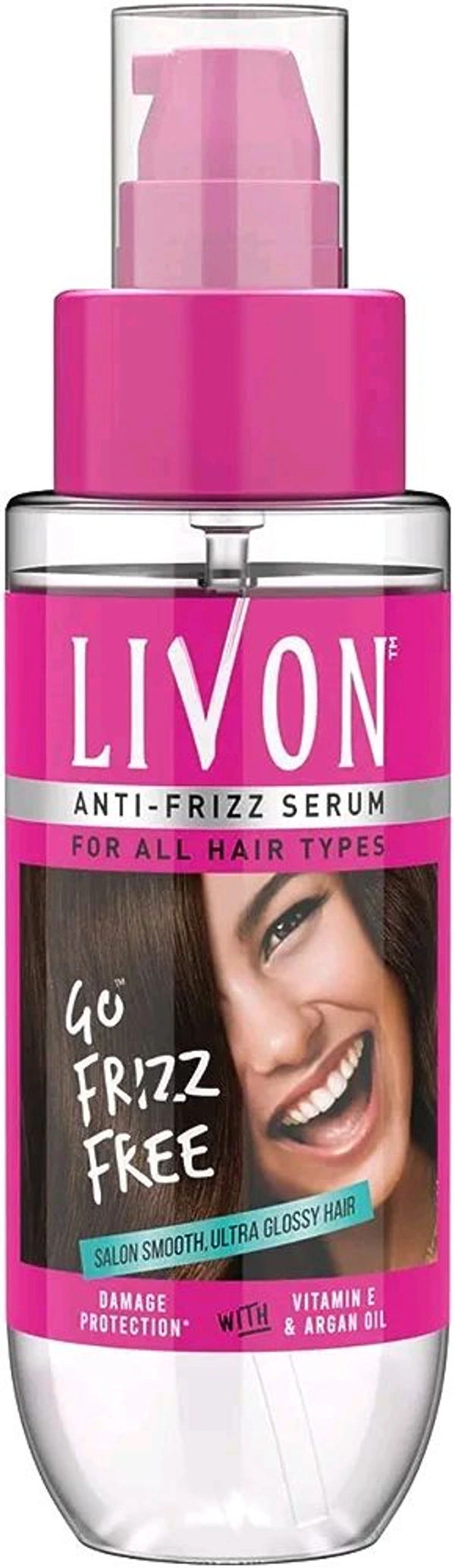 Livon Anti-frizz Serum For All Hair Types Go Frizz Free - 100 Ml