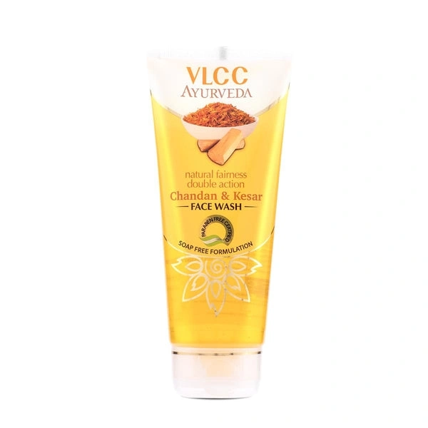 Vlcc Ayurveda Natural Fairness Double Action Chandan & Kesar Face Wash  - 100 Ml