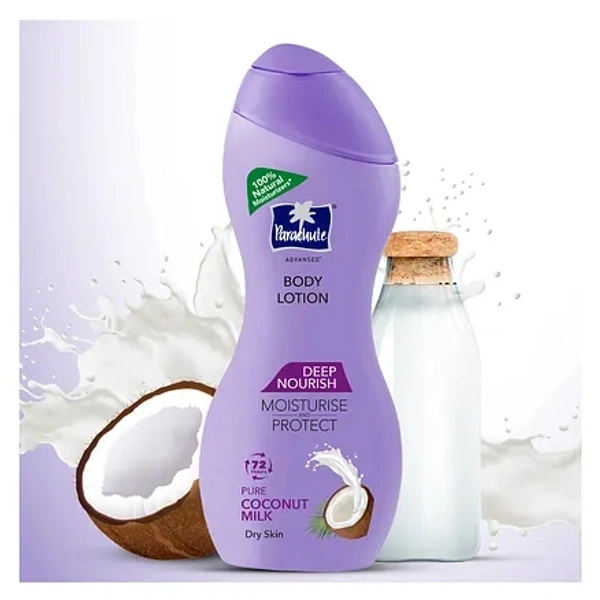 Parachute Advanced Body Lotion Deep Nourish Moisturiser And Protect Pure Coconut Milk Dry Skin  - 250 Ml