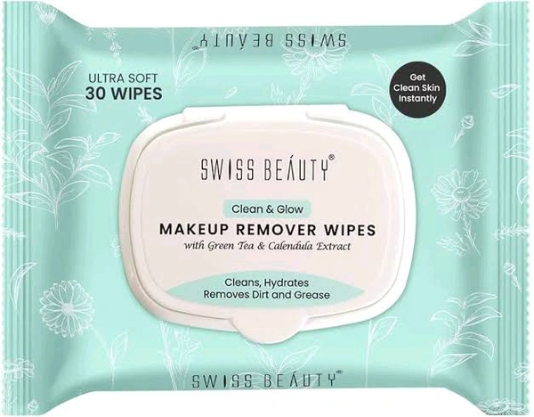 Swiss Beauty Clean & Glow Makeup Remover Wipes  - 30 Wipes