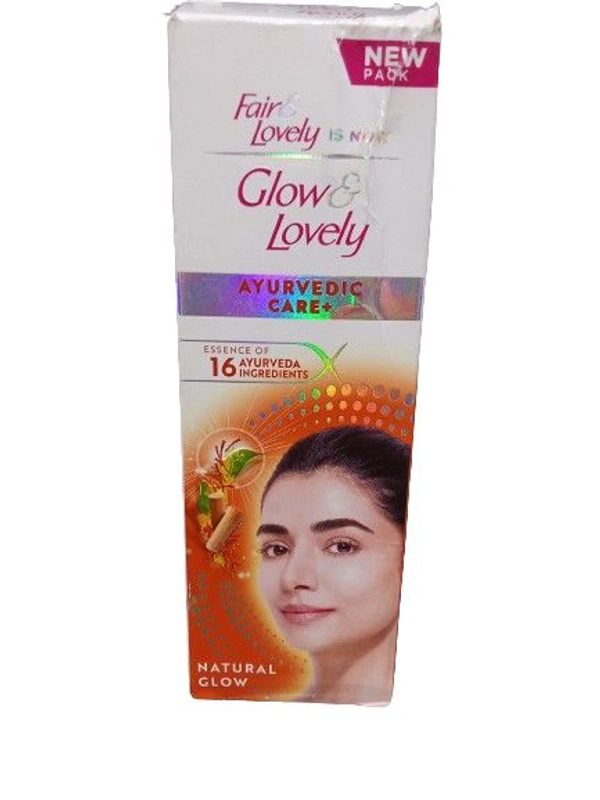 Fair & Lovely is Now Glow & Lovely Ayurvedic Care + Essence Of 16 Ayurveda Ingredients Natural Glow - 50 GM