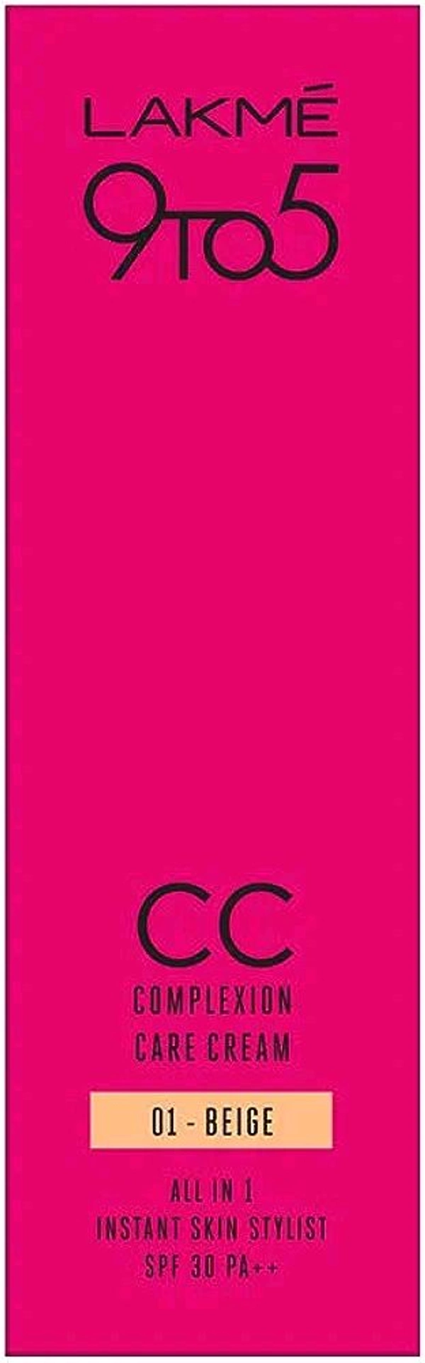 Lakme 9TO5 Cc Complexion Care Cream 01- Beige All In 1 Instant Skin Stylist Spf So 30pa+++ - 30 GM